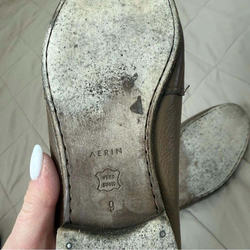 Aerin Hamilton Leather Slip On Loafer Flats Size 9